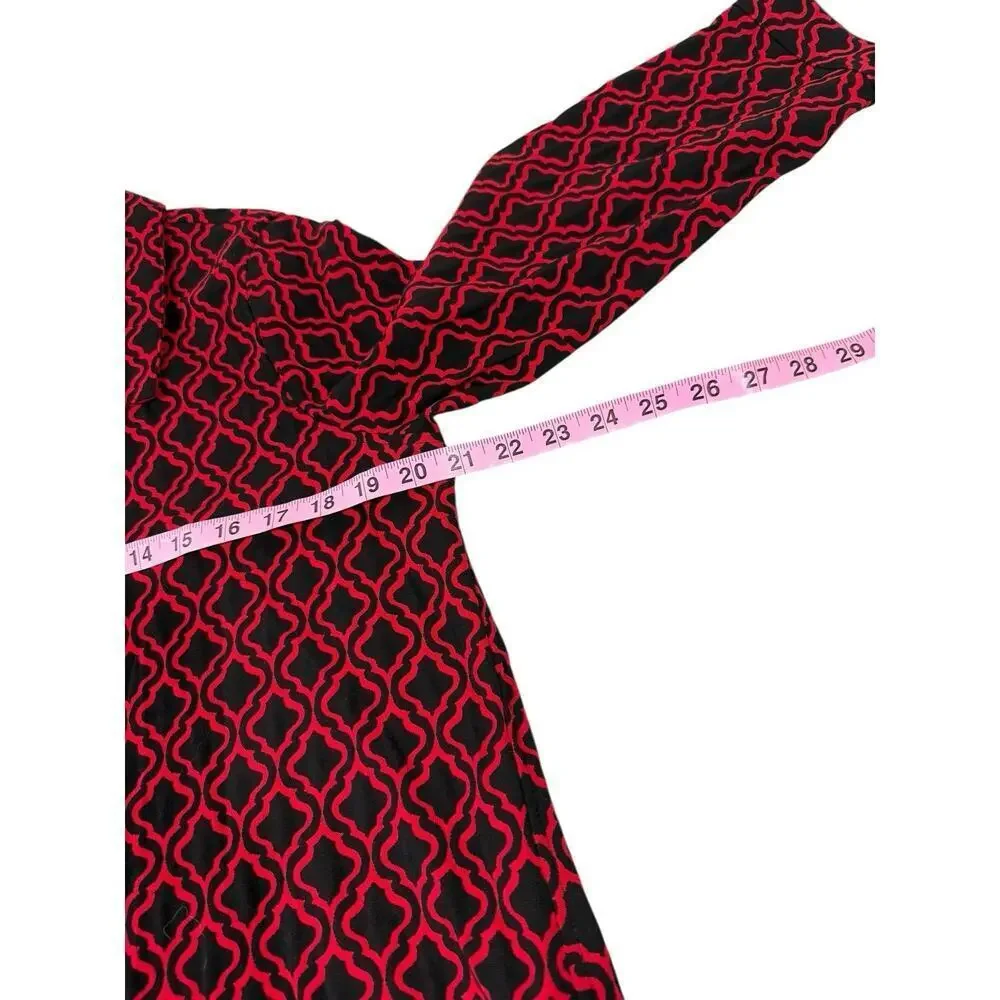 Ali Miles‎ Size M Red Black Knit Reversible Jacket Button Front Lagenlook Fall